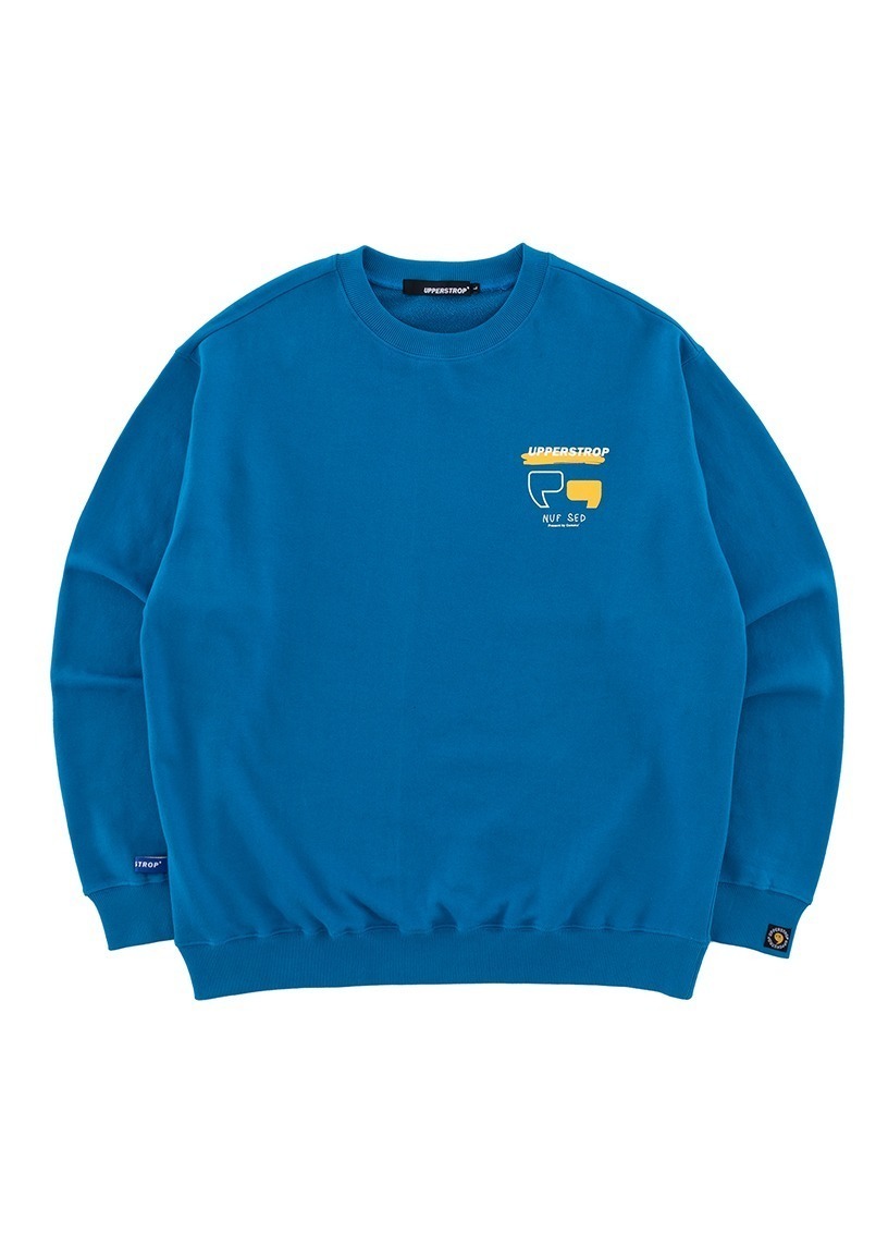 [UP9007] 어센틱 로고 맨투맨 티셔츠 블루